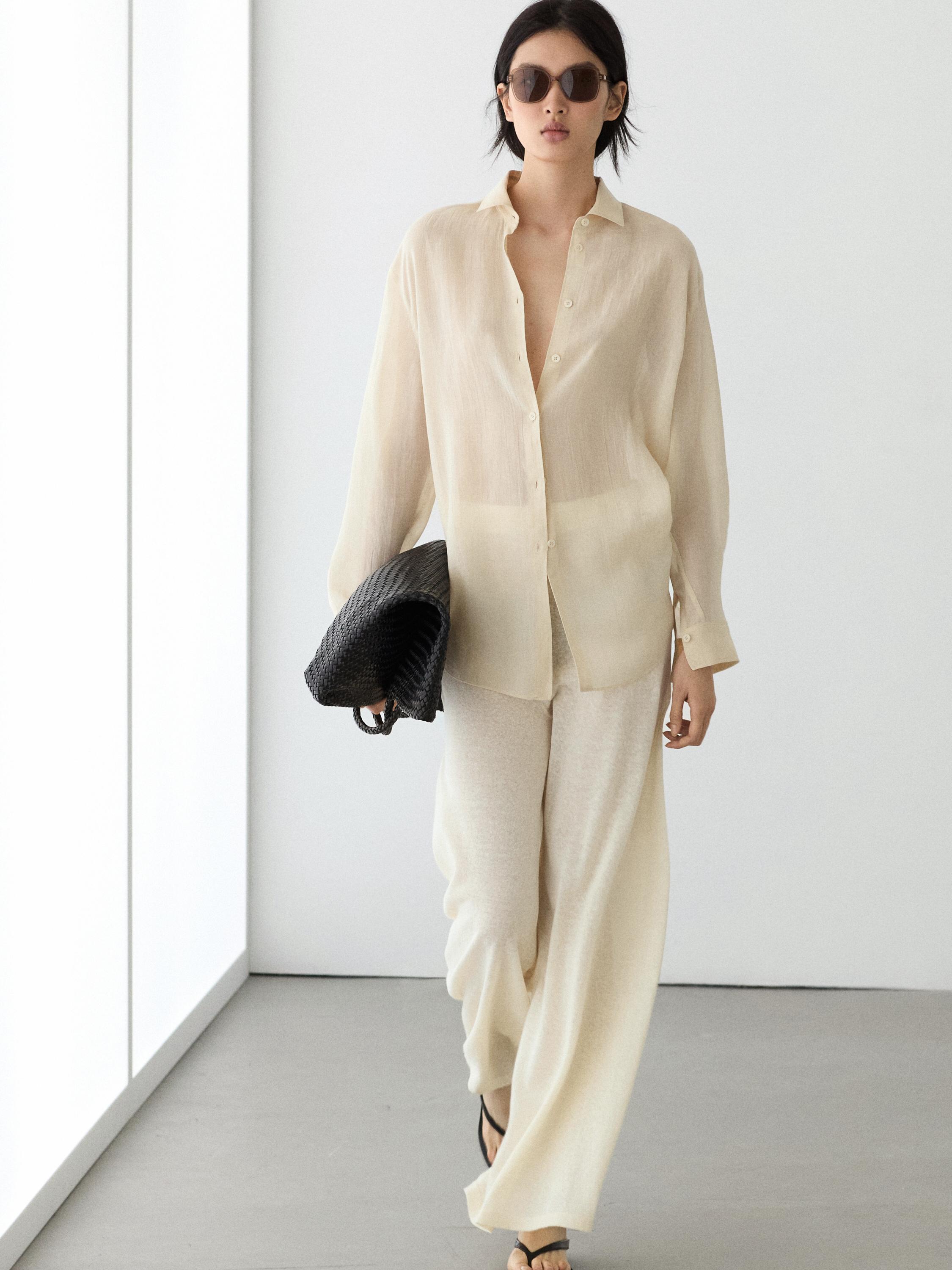 Total look wide-leg flowing trousers